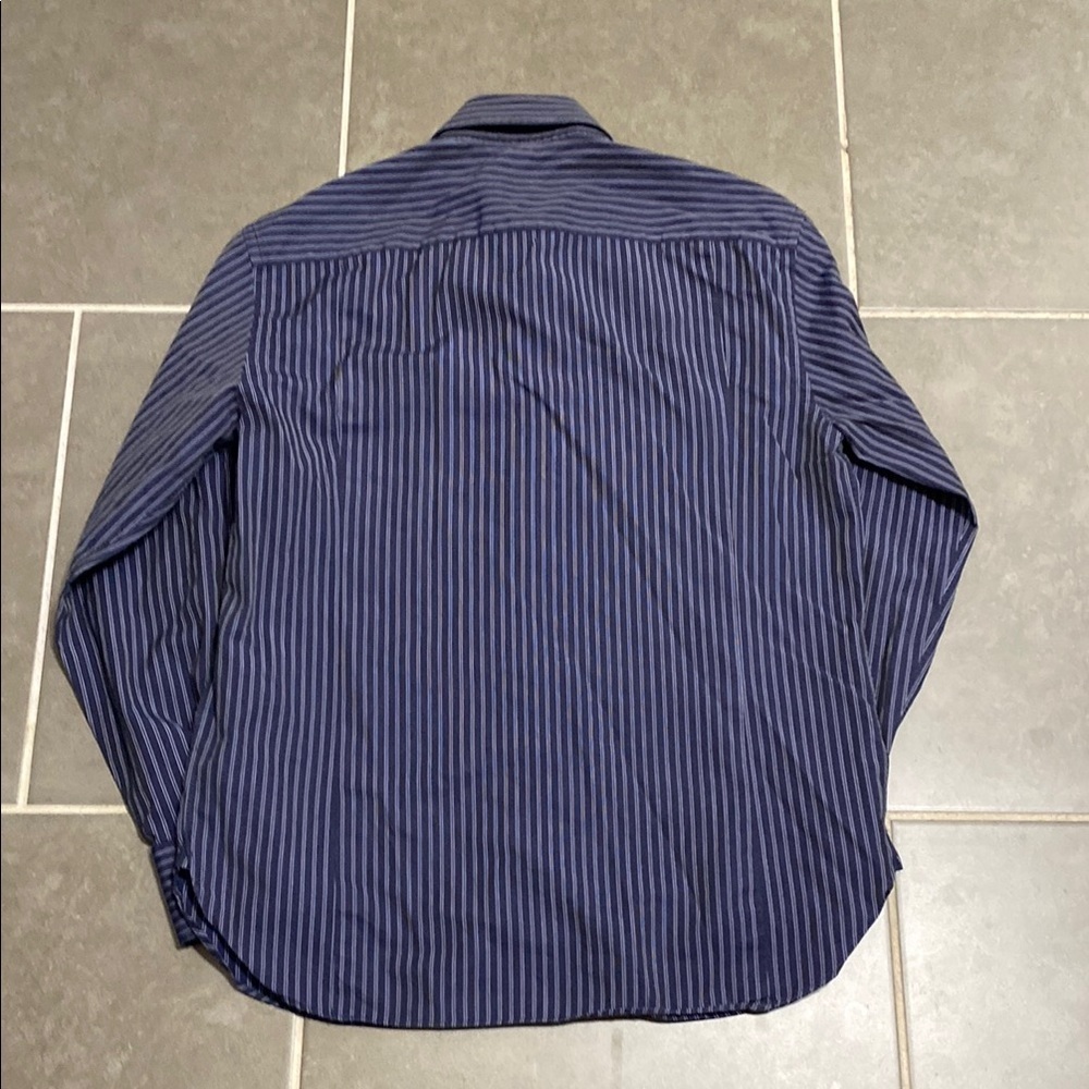 Armani Collezioni Navy Striped Men's Shirt. Size 16 L - Picture 5 of 5